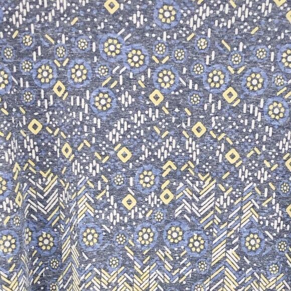 LuLaRoe Womens Irma Tunic Tee Shirt Blue & Yellow Printed High Low Oversized XXS - Picture 2 of 6